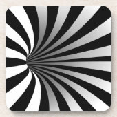 Hypnotic Optical Illusion Vortex Black Square Getränkeuntersetzer (Vorderseite)