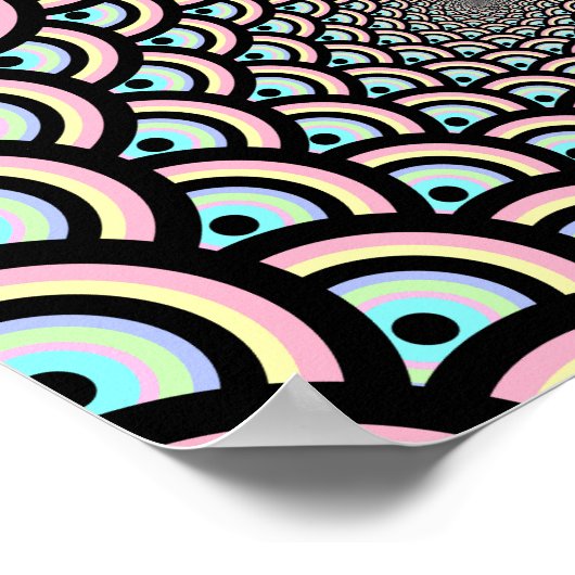 Hypnotic Psychedelic Archway Pattern Poster (Ecke)