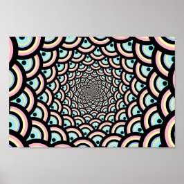 Hypnotic Psychedelic Archway Pattern Poster