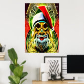 Hypnotic Psychedelic Santa Claus | AI Art Poster (Heimbüro)