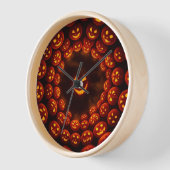 Hypnotic Pumpkin Vortex Clock | Halloween Glow Art Uhr (Winkel)