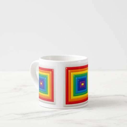 Hypnotic Rainbow Square  Espressotasse (Vorderseite Links)
