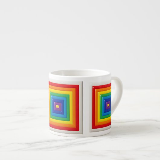 Hypnotic Rainbow Square  Espressotasse (Vorderseite Rechts)