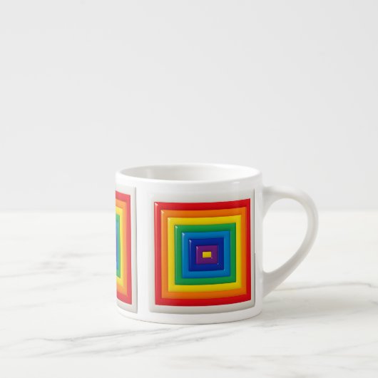 Hypnotic Rainbow Square  Espressotasse (Rechts)