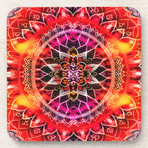 Hypnotic Red Mandala Getränkeuntersetzer