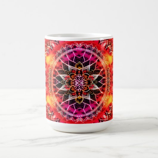 Hypnotic Red Mandala Kaffeetasse (Mittel)