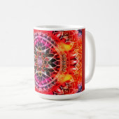 Hypnotic Red Mandala Kaffeetasse (VorderseiteRechts)