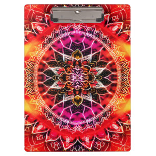 Hypnotic Red Mandala Klemmbrett