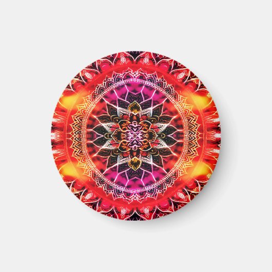 Hypnotic Red Mandala Magnet (Vorne)