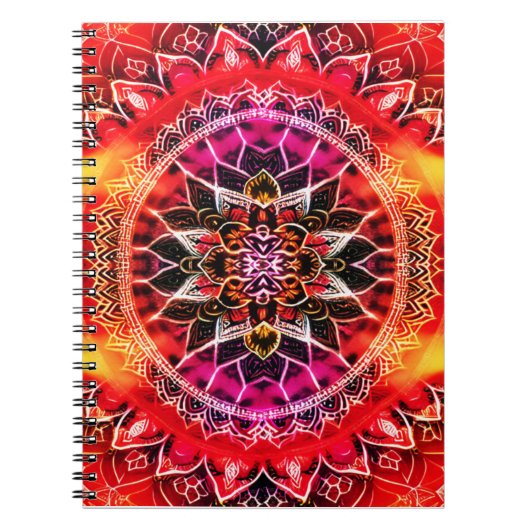 Hypnotic Red Mandala Notizblock (Vorderseite)