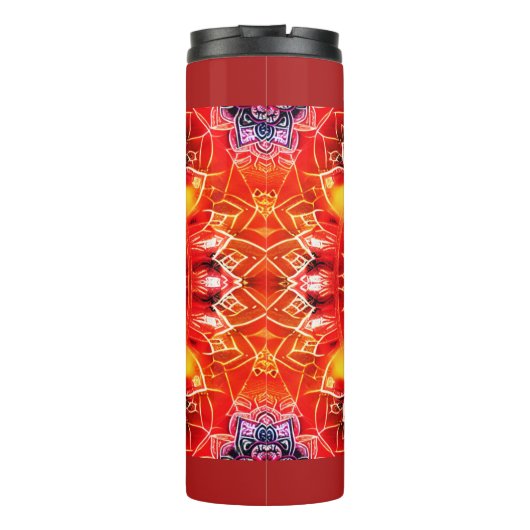 Hypnotic Red Mandala Thermosbecher (Rückseite)