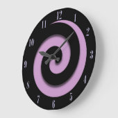 Hypnotic Spiral Purple Numbers Wall Clock Große Wanduhr (Winkel)
