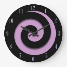 Hypnotic Spiral Purple Numbers Wall Clock