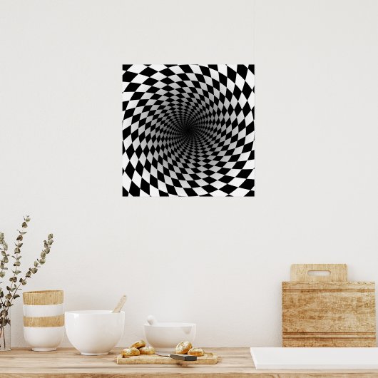 Hypnotic Squares Psychedelic Poster (Küche)