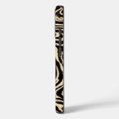Hypnotic Swirl Black & Cream Abstract Phone Case (Rückseite / Links)