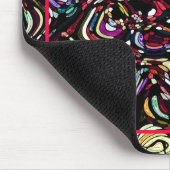 Hypnotic Swirl Energy Red Monogram Mousepad (Ecke)