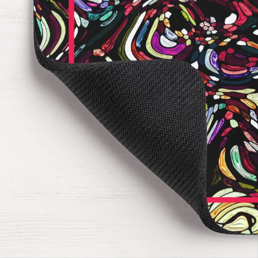 Hypnotic Swirl Energy Red Monogram Mousepad (Ecke)