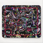 Hypnotic Swirl Energy Red Monogram Mousepad (Vorne)