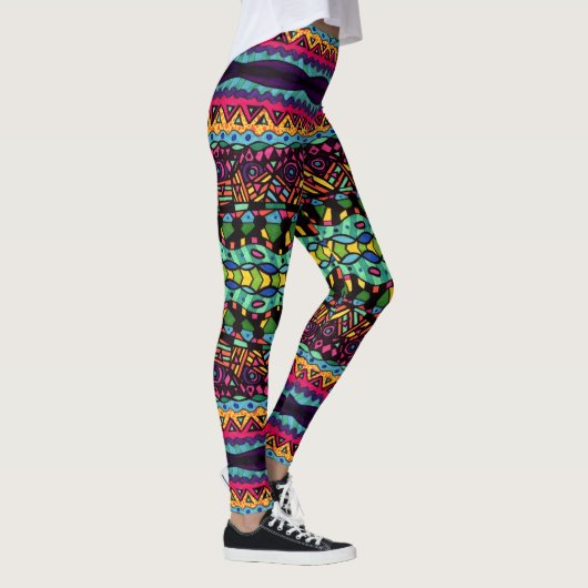 Hypnotic Voyage - Abstraktes Kunstmuster Leggings (Rechts)