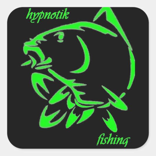 Hypnotik fishing quadratischer aufkleber (Vorderseite)