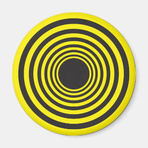 Hypnotikgelb in schwarzen Kreisen Magnet