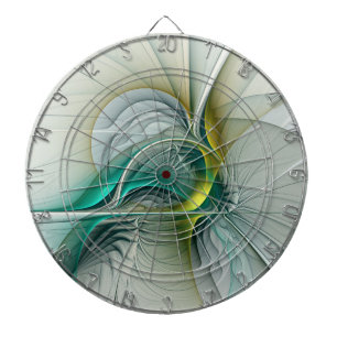Hypnotische Abstrakt Golden Turquoise Aquamarines Dartscheibe