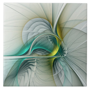 Hypnotische Abstrakt Golden Turquoise Aquamarines Fliese