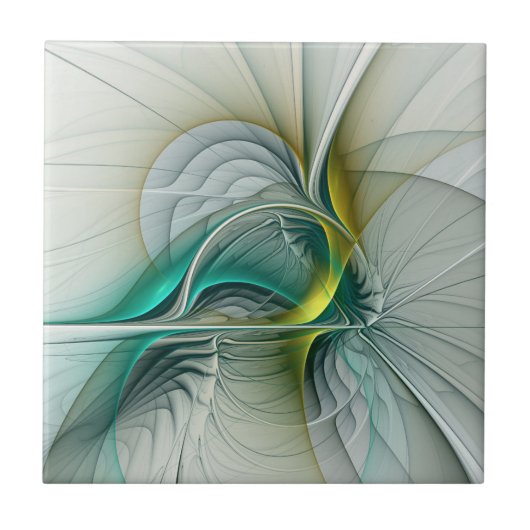 Hypnotische Abstrakt Golden Turquoise Aquamarines Fliese (Vorderseite)