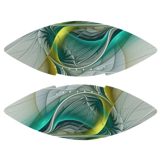 Hypnotische Abstrakt Golden Turquoise Aquamarines Football (Paneele)