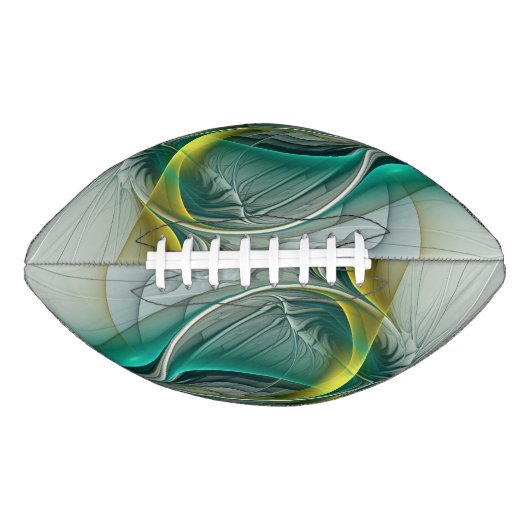 Hypnotische Abstrakt Golden Turquoise Aquamarines Football (Vorderseite)