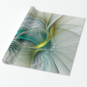 Hypnotische Abstrakt Golden Turquoise Aquamarines Geschenkpapier