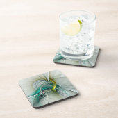 Hypnotische Abstrakt Golden Turquoise Aquamarines  Getränkeuntersetzer (Rechte Seite)