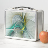 Hypnotische Abstrakt Golden Turquoise Aquamarines Metall Lunch Box (Beispiel)