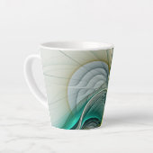 Hypnotische Abstrakt Golden Turquoise Aquamarines Milchtasse (Linke Ecke)