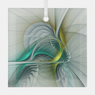 Hypnotische Abstrakt Golden Turquoise Aquamarines Ornament Aus Glas