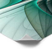 Hypnotische Abstrakt Golden Turquoise Aquamarines  Poster (Ecke)