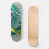 Hypnotische Abstrakt Golden Turquoise Aquamarines  Skateboard (Vorderseite)