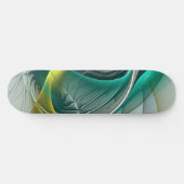 Hypnotische Abstrakt Golden Turquoise Aquamarines Skateboard (Horizontal)