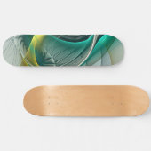Hypnotische Abstrakt Golden Turquoise Aquamarines  Skateboard (Horizontal)