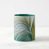 Hypnotische Abstrakt Golden Turquoise Aquamarines  Tasse (Zentrum)