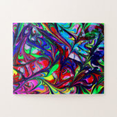 Hypnotische Abstrakte Rainbow-Paint-Wirbel Puzzle (Horizontal)