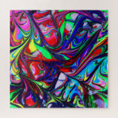 Hypnotische Abstrakte Rainbow-Paint-Wirbel Puzzle (Horizontal)
