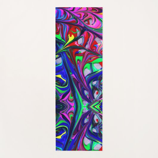 Hypnotische Abstrakte Rainbow-Paint-Wirbel Yogamatte (Vorderseite)