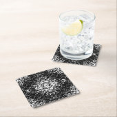 Hypnotische Abstrakte Schwarz-Weiß-Moderne Kunst Rechteckiger Pappuntersetzer (Vor Ort)