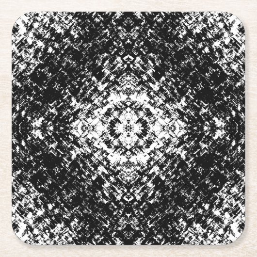 Hypnotische Abstrakte Schwarz-Weiß-Moderne Kunst Rechteckiger Pappuntersetzer (Vorderseite)