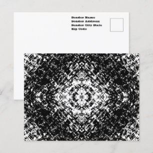 Hypnotische Abstrakte Schwarz-Weiße Moderne Kunst Postkarte