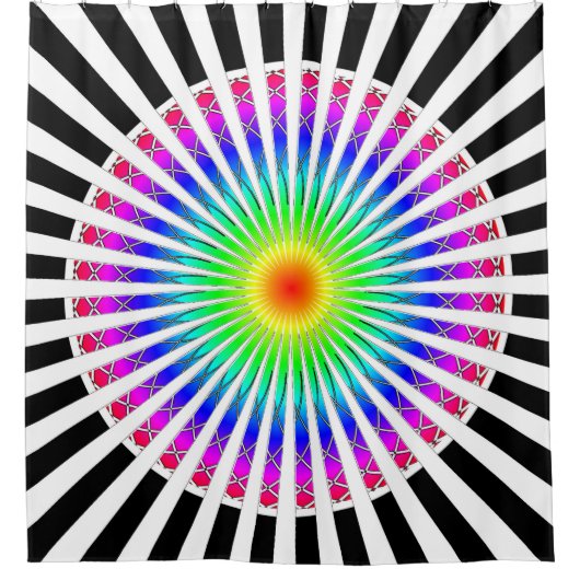 Hypnotische Blume Duschvorhang (Vorderseite)