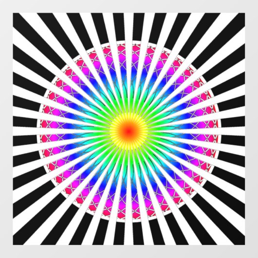 Hypnotische Blume Fensteraufkleber (Blatt)