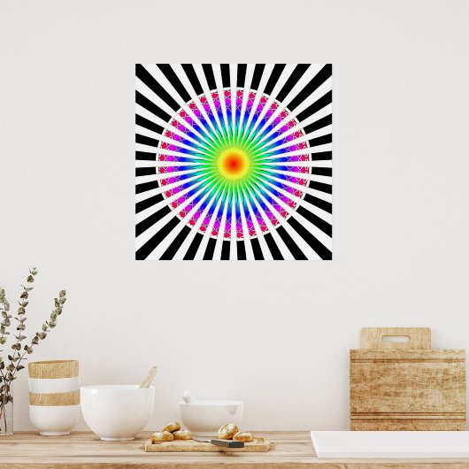 Hypnotische Blume Poster (Küche)
