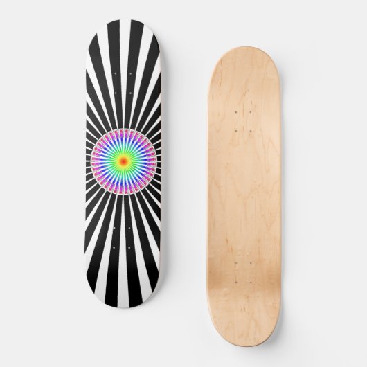 Hypnotische Blume Skateboard (Vorderseite)